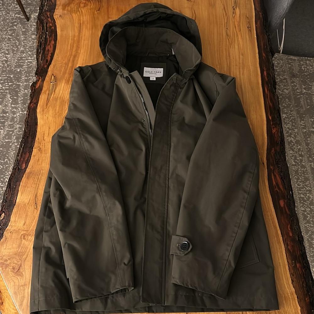 NWT Cole Haan Signature Gray Hooded Jacket
